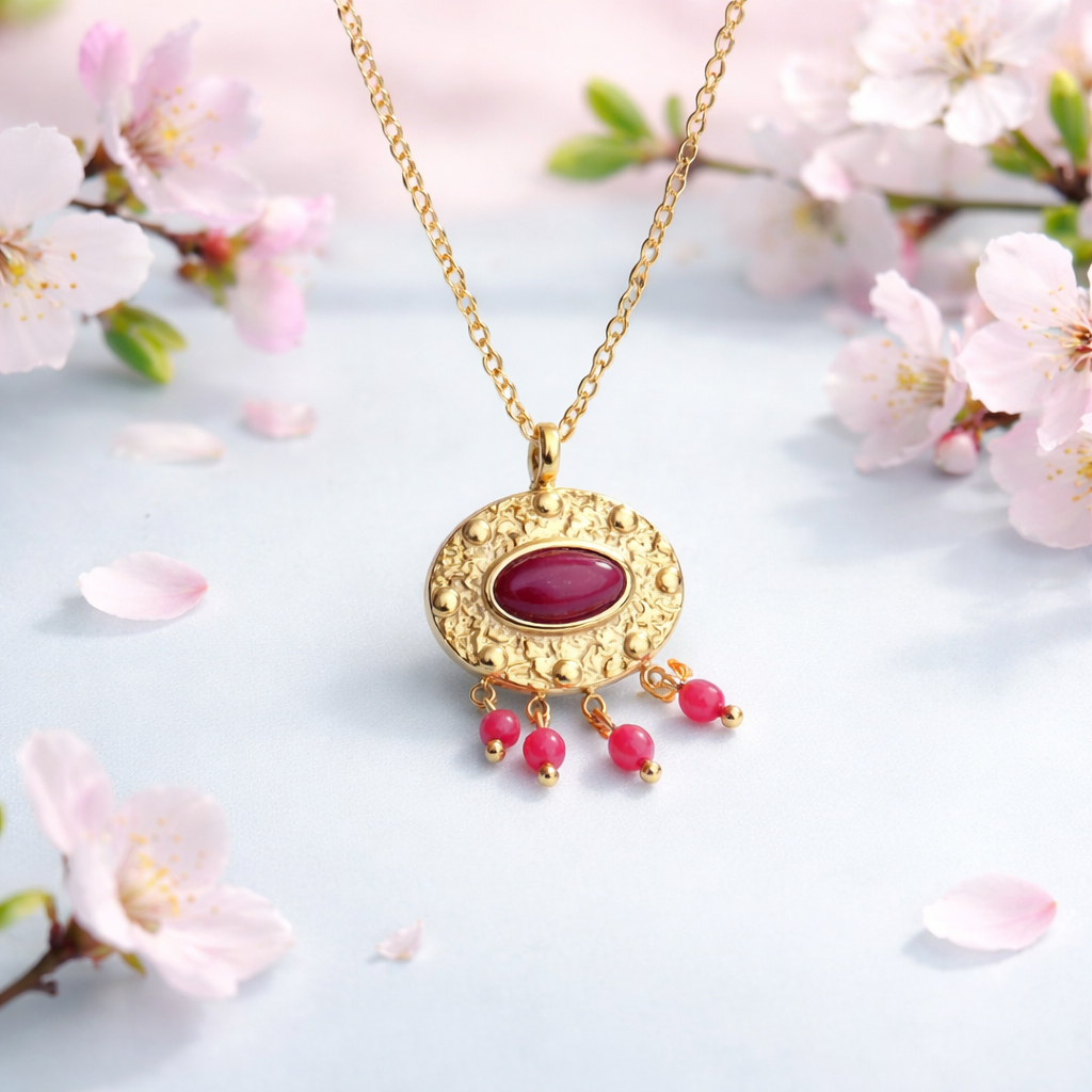 Collier rubis indiens
