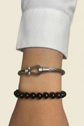 Bracelet en pierre Agate noir