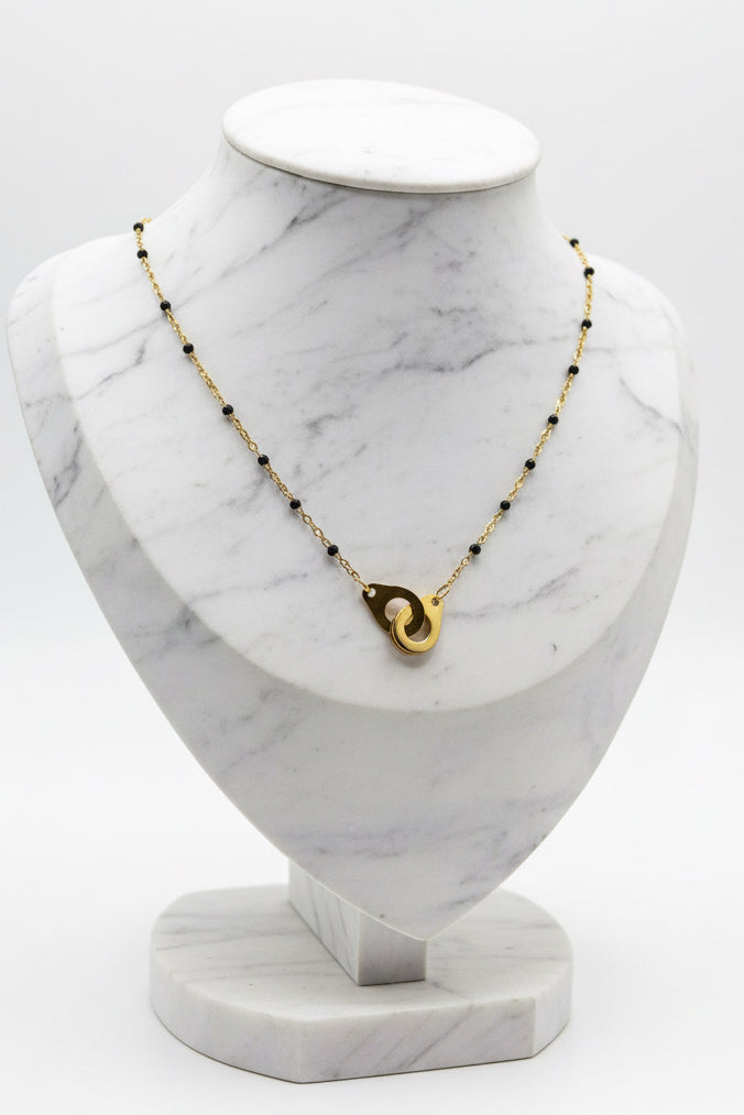 collier menottes à perle d’onyx