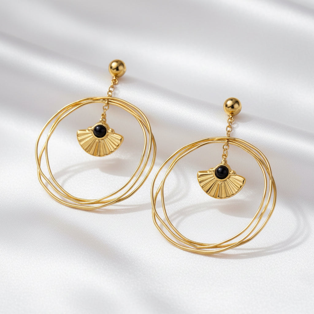 Boucles d’oreilles avec pierre d’Onyx